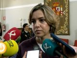 La concejala delegada Gema Cortés atiende a los medios de comunicación